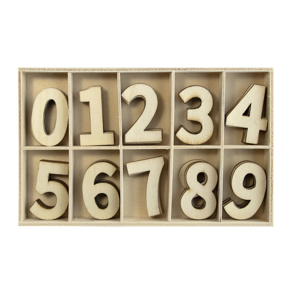 Plywood Number Set in Tray 50pcs