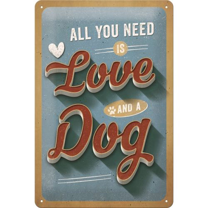 Nostalgic-Art Love Dog Medium Sign (20x30cm)