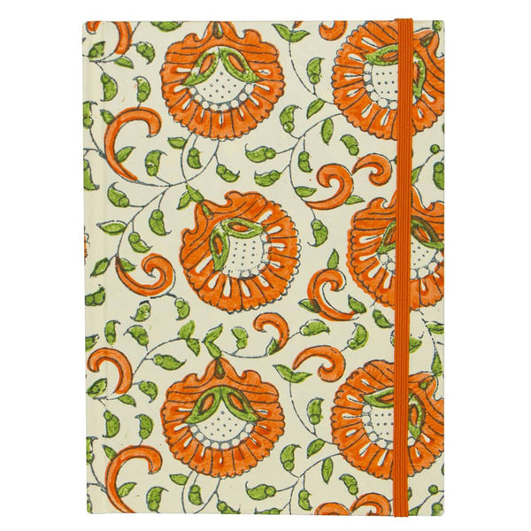 Lantern Studios A5 Indian Journal (Orange Flower)