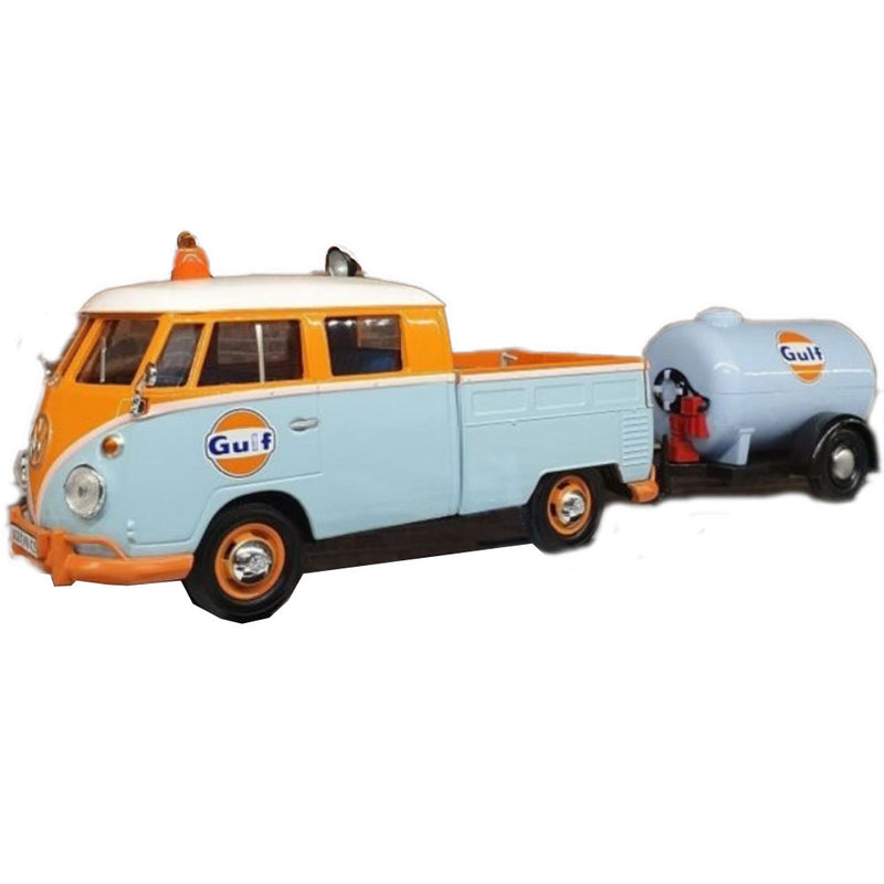 Gulf VW Pickup &amp; Öltankanhänger im Maßstab 1:24