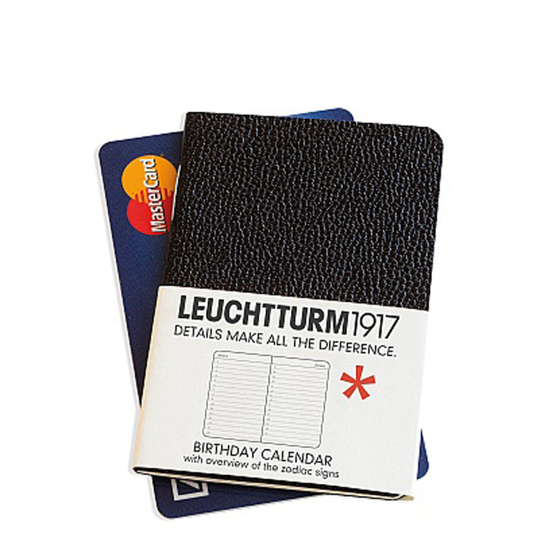 Leuchtturm Softcover Mini Birthday Calendar Black (58x82mm)