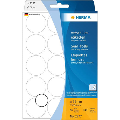 Herma Round Transparent Seal Labels