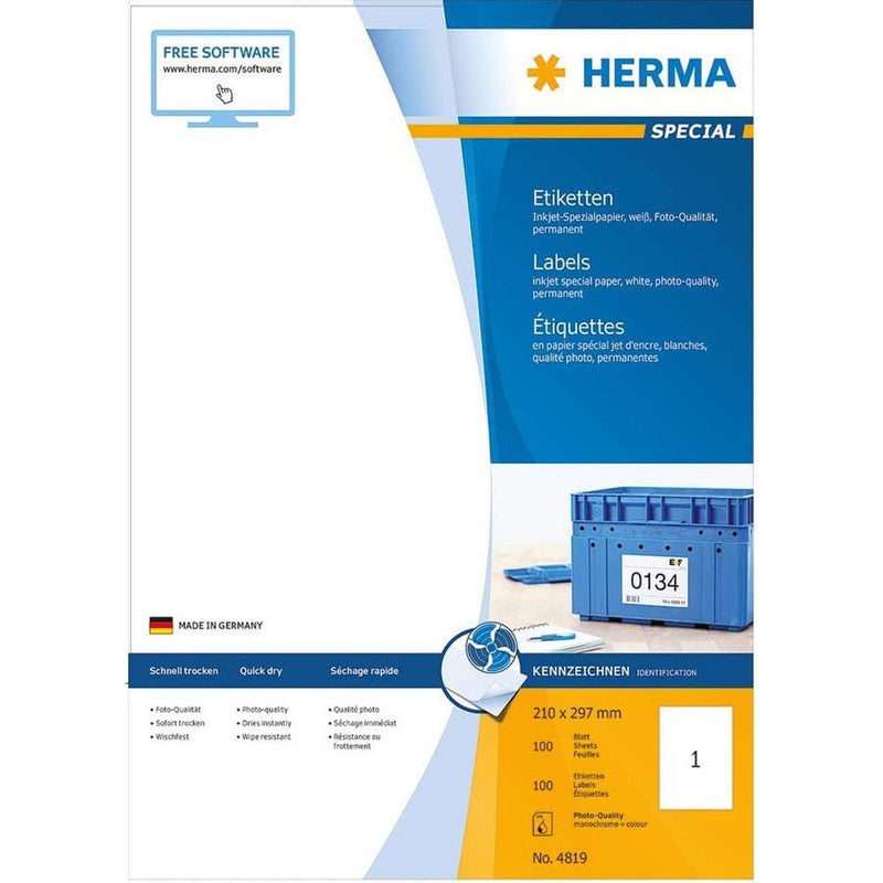 Herma Inkjet Labels A4 100pc (White)