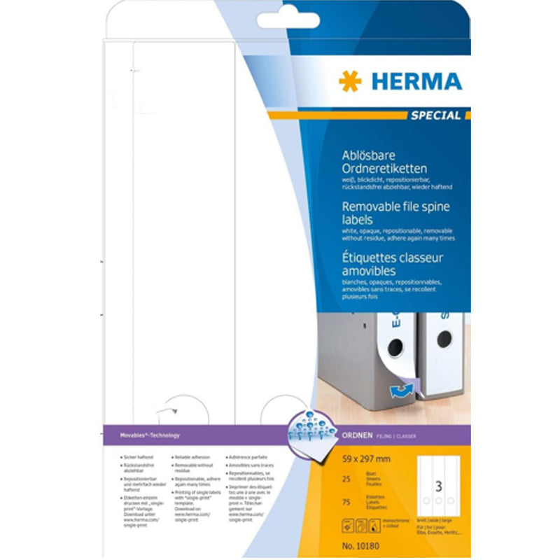 Herma Removable File Spine Labels A4 25pc