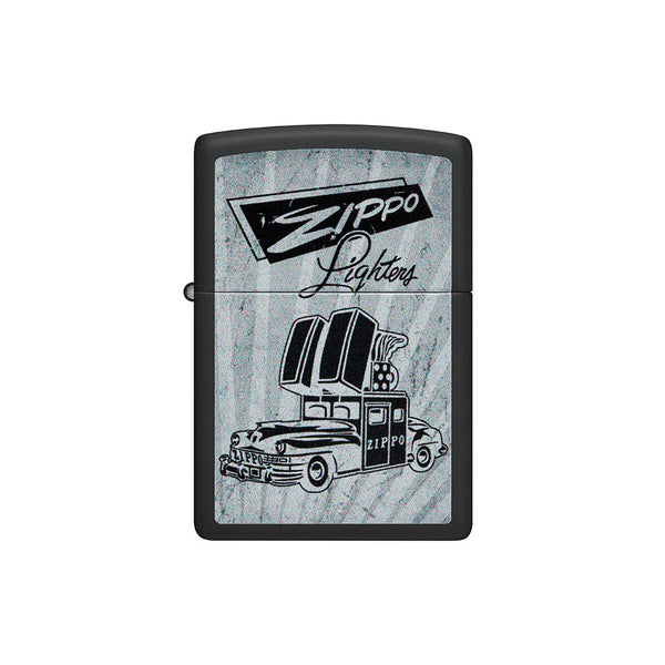 Zippo Car Ad Design Windproof Lighter Matte Black