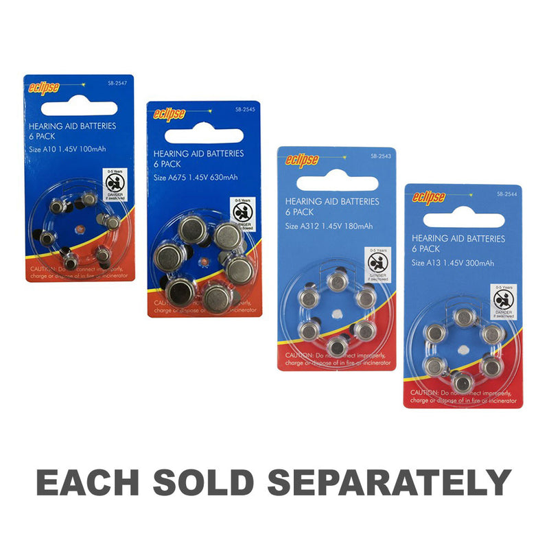 Hearing Aid Batteries (Pack of 6)