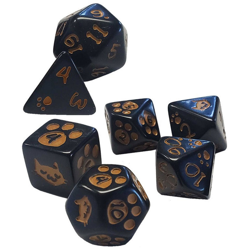 Kitten Polyhedral Dice Set 7pcs