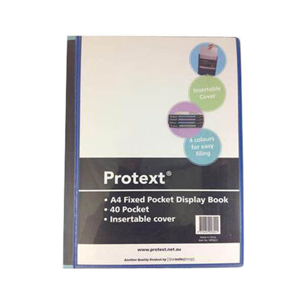 Protext A4 40 Pocket Fixed Insert Cover Display Book (Black)