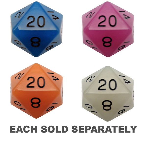 MDG Glow Mega Acrylic d20 Dice 35mm