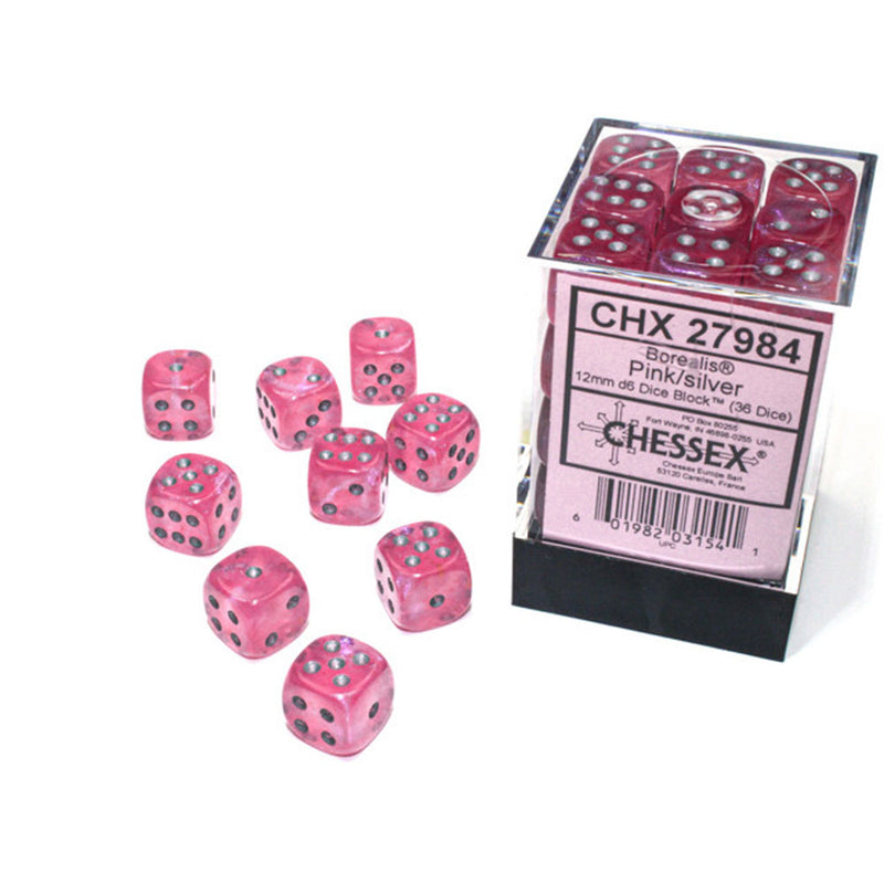  Borealis Chessex 12mm D6 Luminary Würfelblock