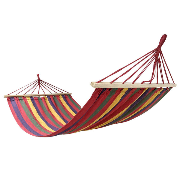 Brazilian Style Garden Hammock w/ Pillow & Wooden Bars