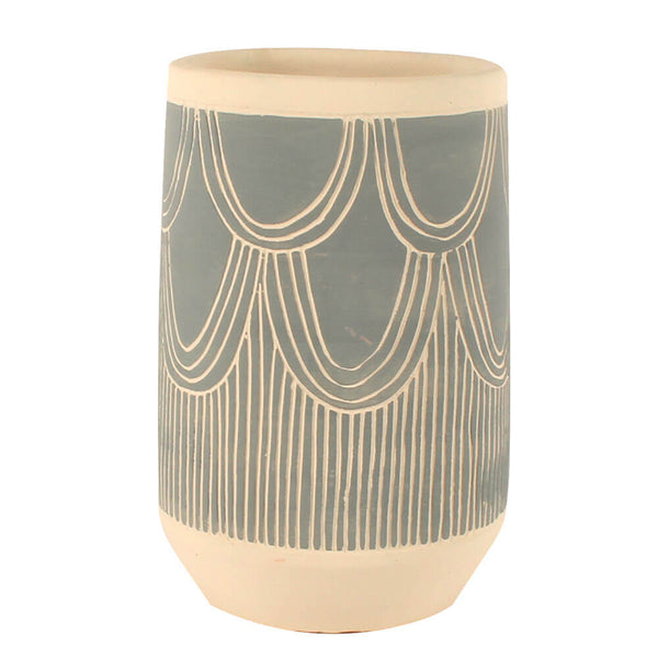 Ridley Blue Cement Vase (27x15x15cm)