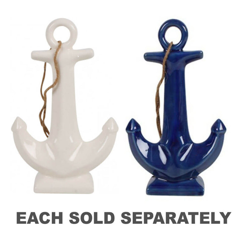 7 Seas Porcelain Anchor Decoration (22x14x6cm)