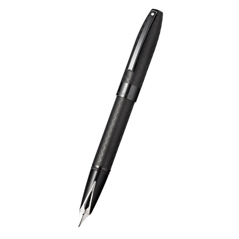 Legacy Matte Black Chevron Pattern Fountain Pen