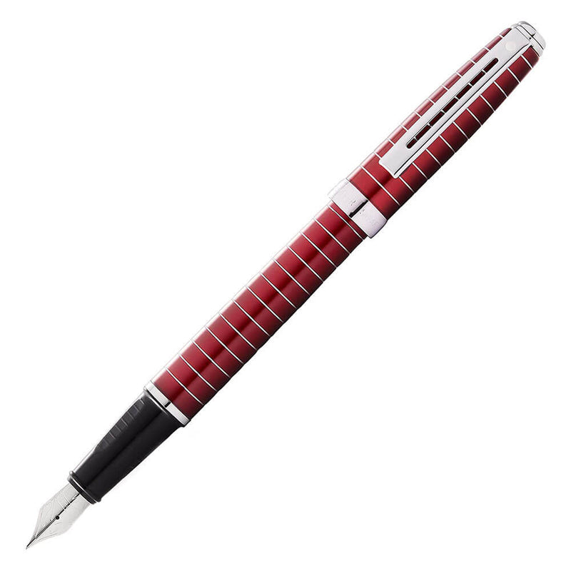 Prelude Fountain Pen with Engraved Lines (Red)