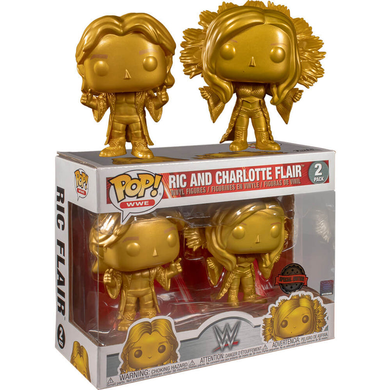 WWE Ric and Charlotte Flair Gold US Excl Pop! Vinyl 2-Pk