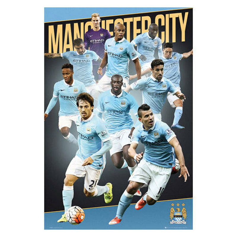 Manchester City FC Players 15/16 Poster