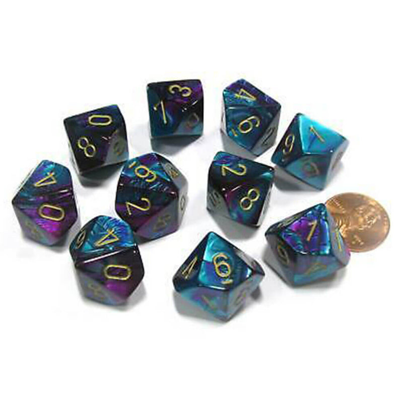 Chessex D10 Polyhedral 10-Würfel-Gemini-Set