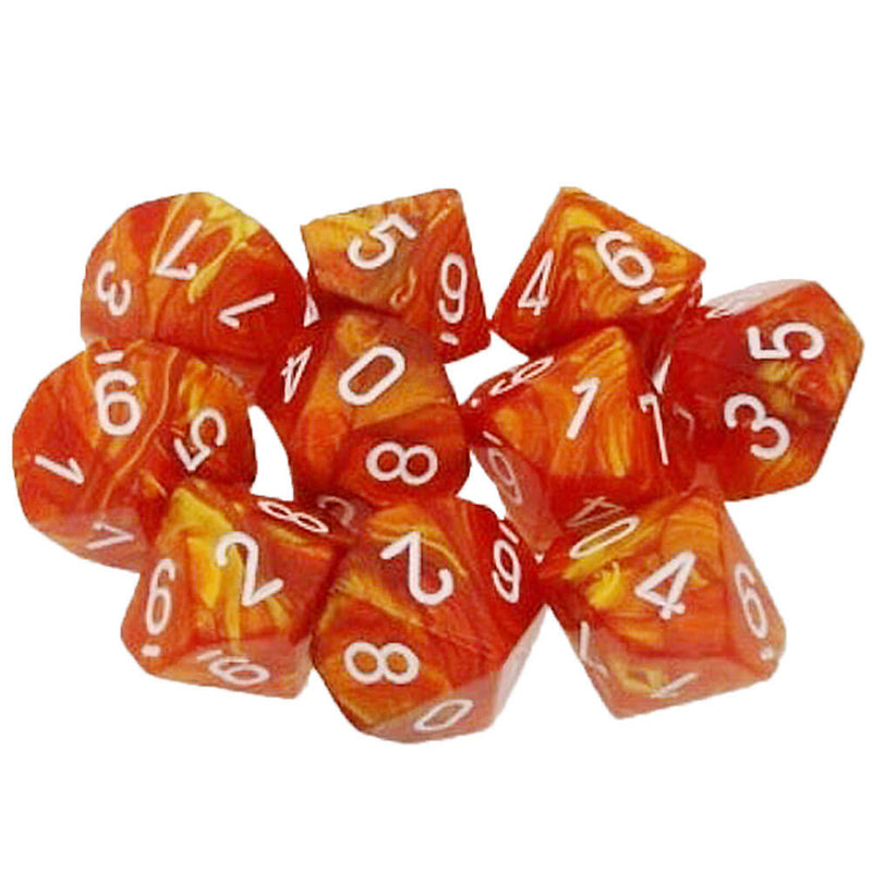 Chessex D10 Polyhedral 10-Würfel glänzendes Set