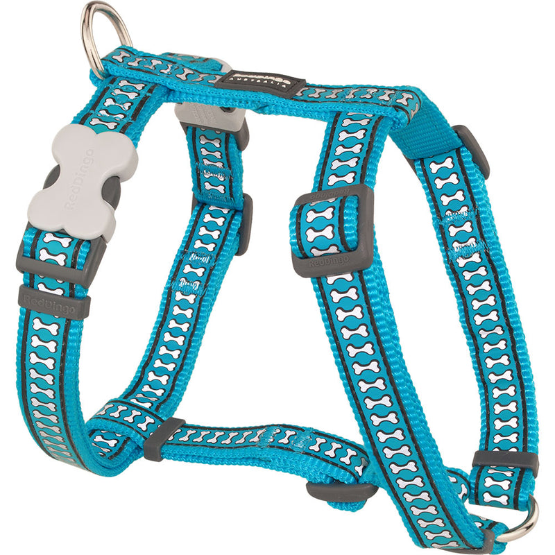 Harness with Reflective Bones (Turquoise)