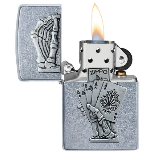 Zippo Dead Mans Hand Emblem Lighter