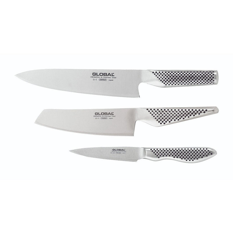 Global Knives Edelstahl-Messerset (3-teilig)