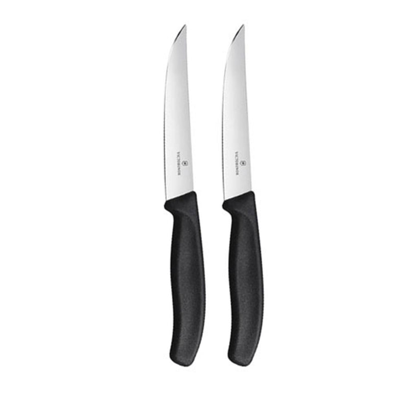 Steakmesser mit breiter Klinge und gerader Kante, 12 cm (schwarz)