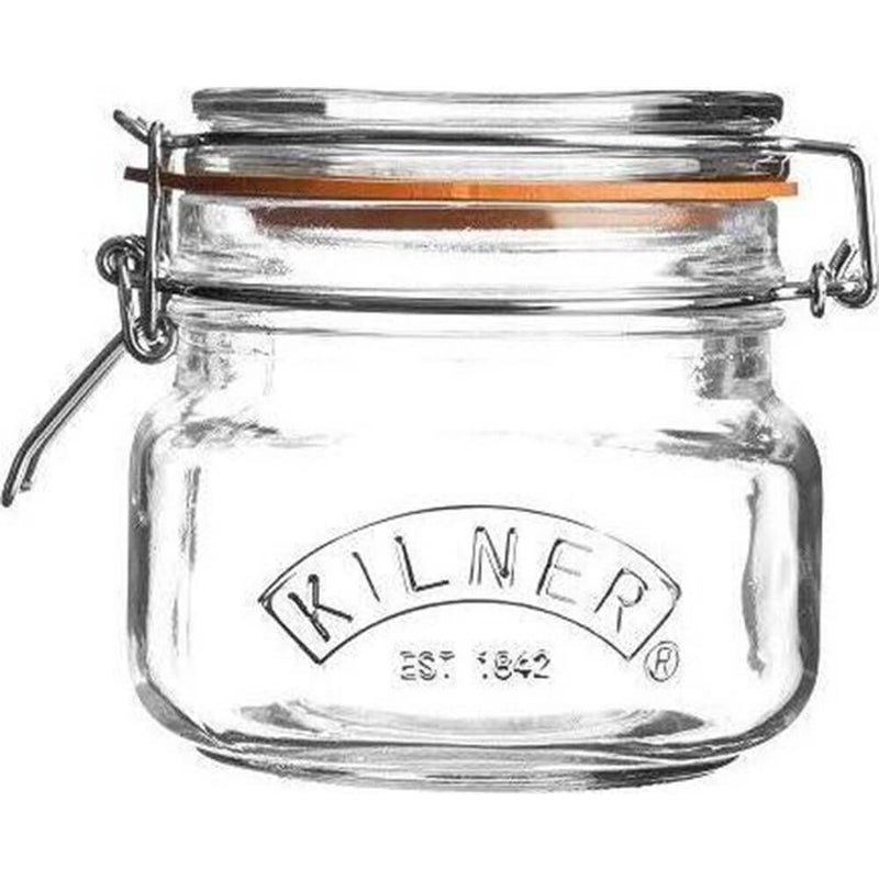  Kilner quadratisches Glas mit Clipverschluss (klar)