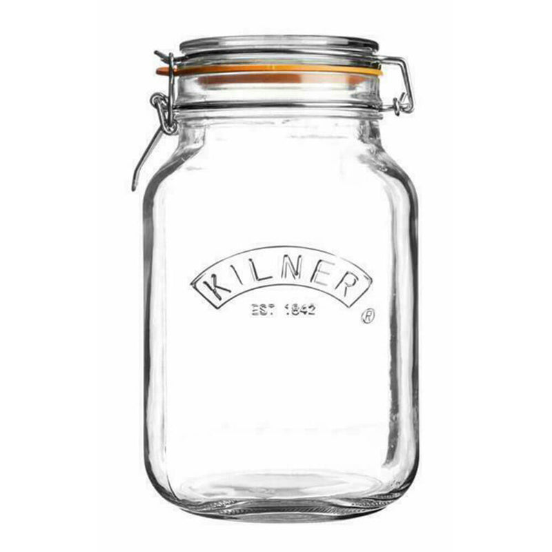  Kilner quadratisches Glas mit Clipverschluss (klar)