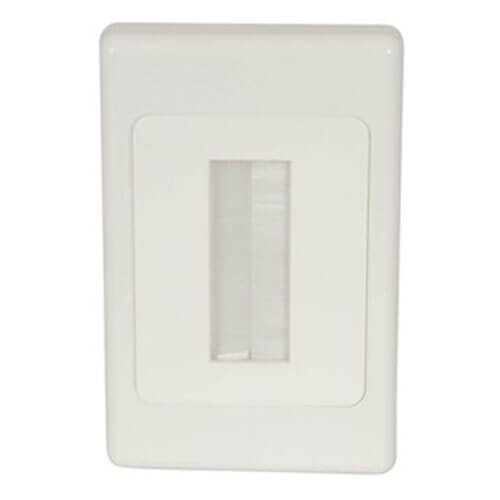 Brush Cable Entry Wall Plate (White)