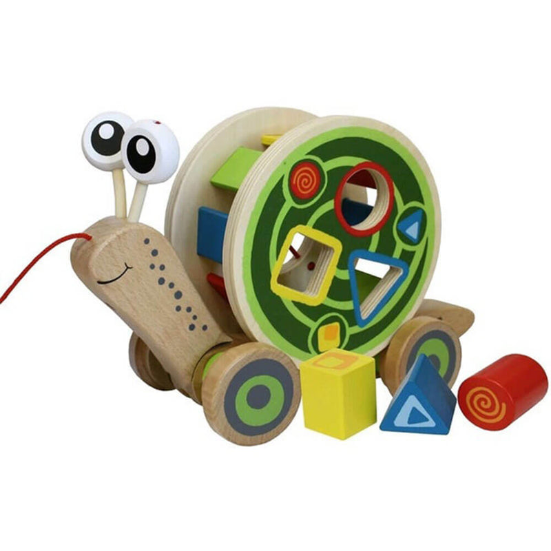 Hape Walk-A-Long Snail Pull Toy & Shape Sorter