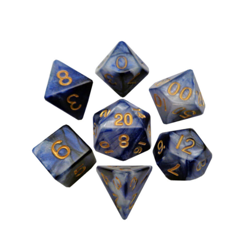 MDG Acrylic Dice Set (with Gold Numbers)