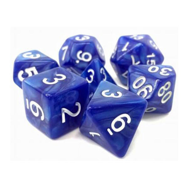 TMG Dice Sigil of Faith Blue Pearl Opaque (Set of 7)