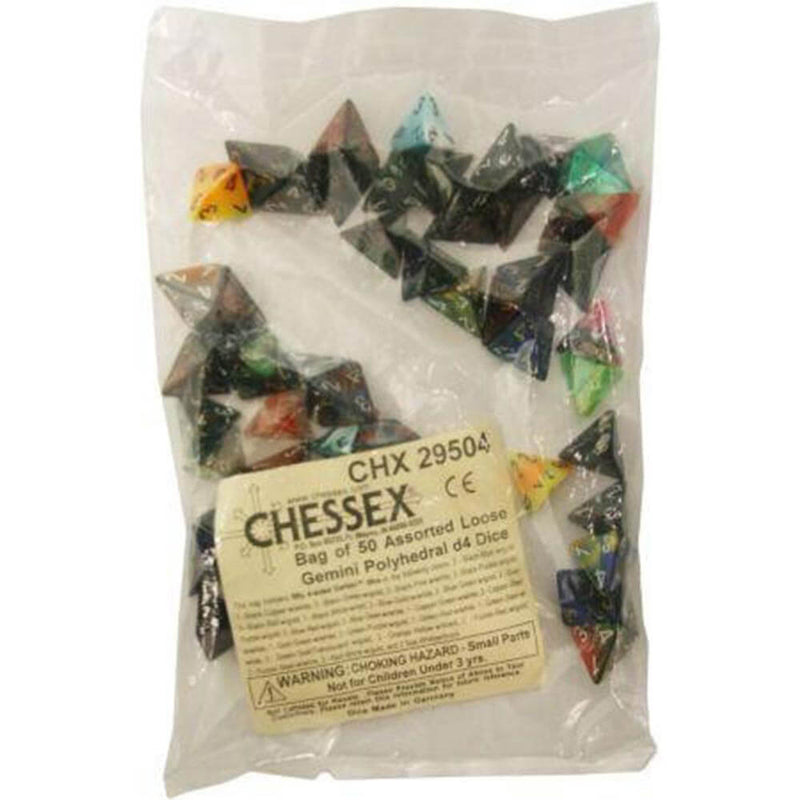 D4 Dice Assorted Loose Polyhedral (50 Dice)