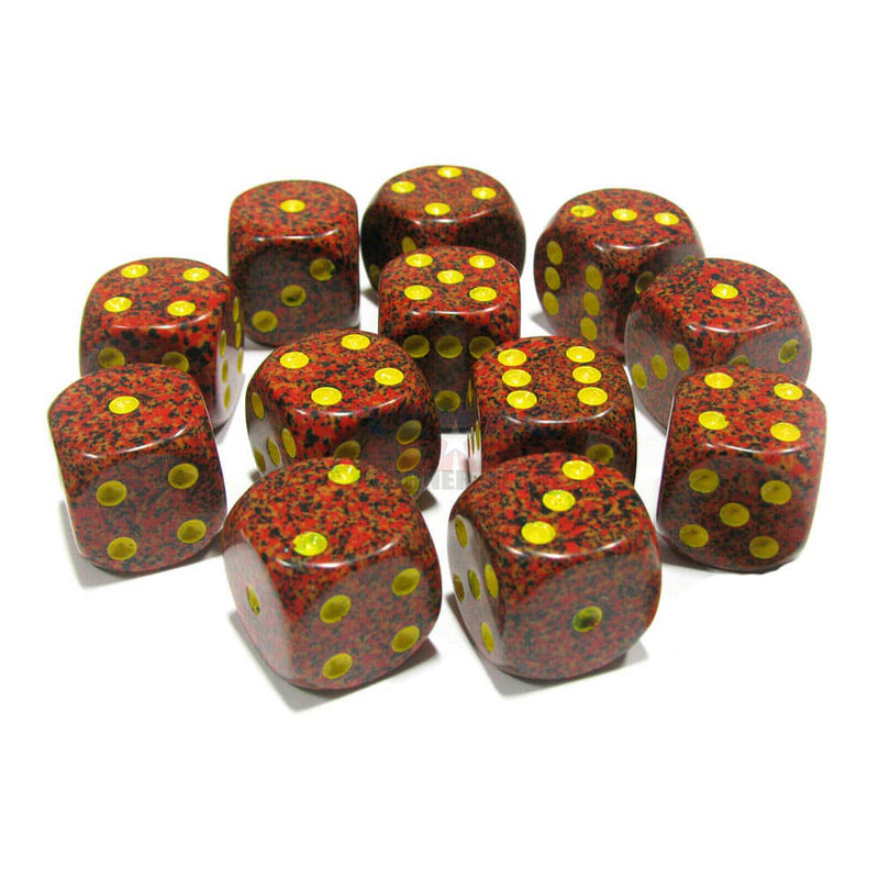 D6 Dice Speckled 16mm (12 Dice)