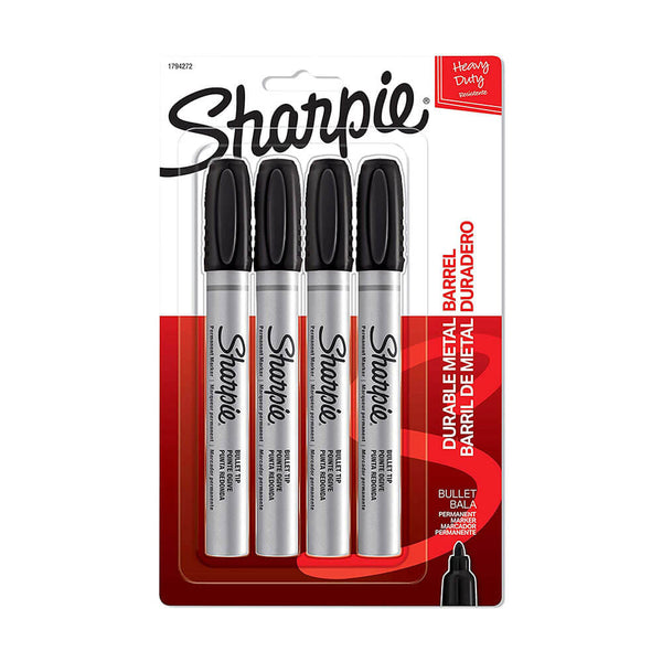 Sharpie Pro Metal Permanent Bullet Tip Marker Black (4pk)